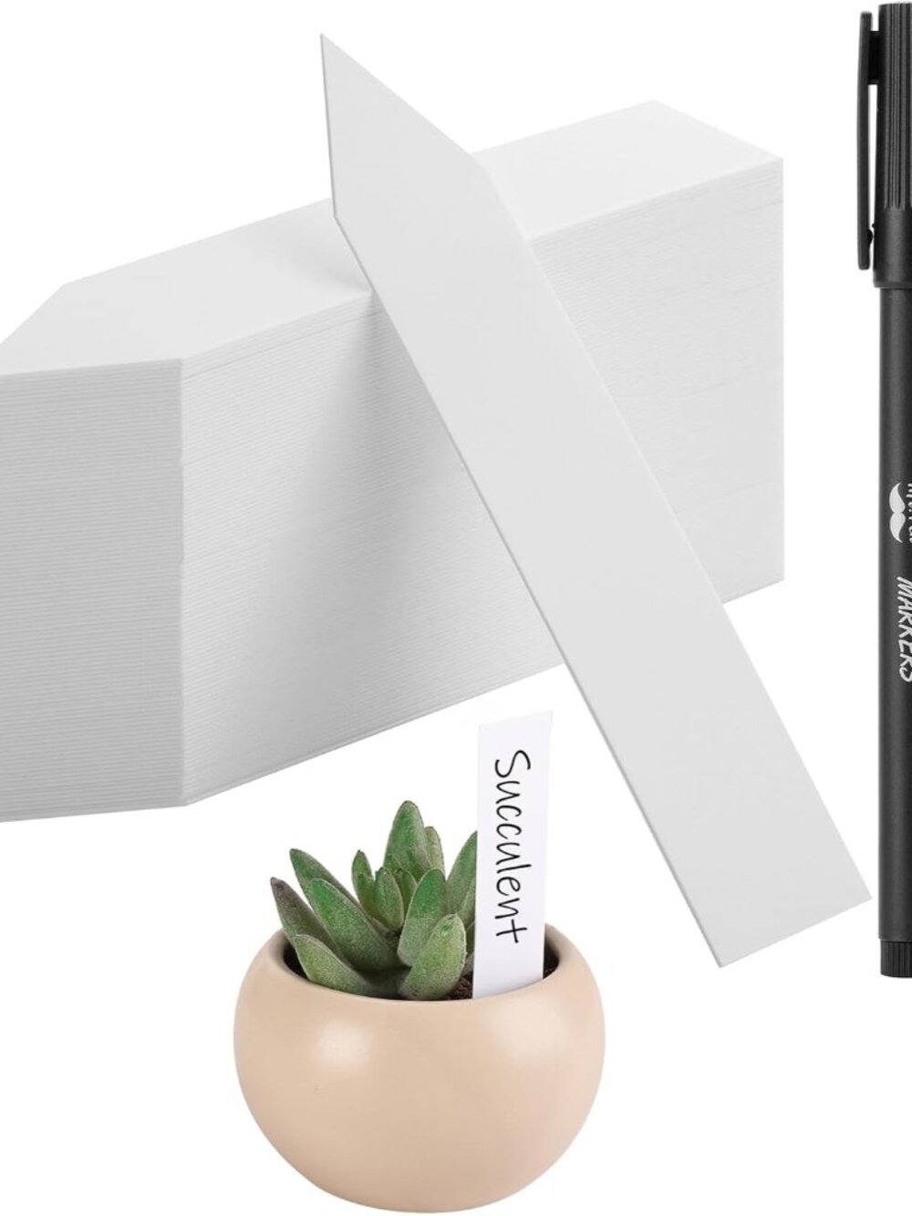 Plastic Plant Labels, 100 Pcs, 4“, White